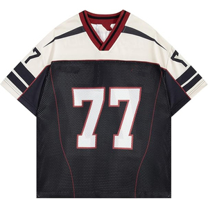 Camiseta Deportiva Retro de Fútbol para Hombre y Mujer, Personalizada OEM, de Malla, Estilo Crop Top, Holgada, de Poliéster, para Verano - Product Image 2