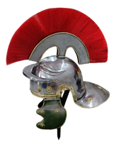 Casque de Centurion Romain avec Plume Rouge en Acier Doux, Armure Médiévale de Chevalier pour Reconstitutions Historiques, Expositions et Fêtes d'Halloween