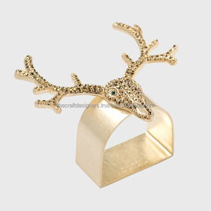 Anneaux de serviette tête de renne de luxe mariage noël anneaux de tissu décoratifs serviette porte-serviettes prix de gros - Product Image 2