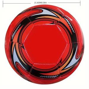 Team Builders Soccer Ball Red <b>Black</b> <b>White</b> Pattern 18cm Durable Thermal Bonded Machine Stitched Indoor/Outdoor Carton Box for - Product Image 2