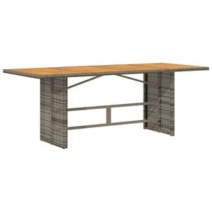 Mesa de Jardín de Madera de Acacia Sólida con Ratán PE Gris y Acero con Recubrimiento en Polvo, Duradera y Elegante - Product Image 5