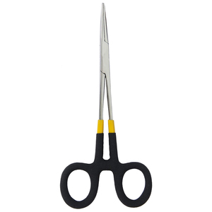 Pince de pêche tactique à mâchoires droites avec poignée en caoutchouc noir, épilerons de dégorger les hameçons profonds, outils de dégorger - Product Image 1