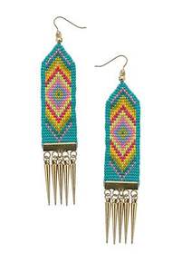 Boucles d'oreilles pendantes en agate naturelle bleue et blanche plaquée, faites à la main, avec perles, motif bonhomme de neige, bijoux pour femmes en provenance d'Inde - Product Image 4