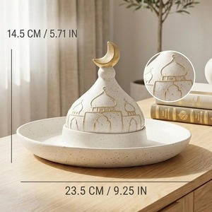 Portavelas Metálico Islámico Marroquí de Moda con Patrón de Mezquita, Decorativo para Ramadán, Resistente al Calor, Apto para Microondas - Product Image 3