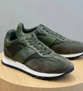 Chaussures de course à semelle épaisse grises, baskets de sport à lacets, chaussures de fitness décontractées à bout rond - Product Image 4
