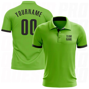 Polo de golf personnalisé, respirant et anti-transpiration, pour l'entraînement et les loisirs, vert fluo et noir - Product Image 4