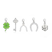 Charmes fer à cheval en zircon plaqué or et argent pour enfants chrétiens, porte-bonheur, avec logo personnalisé, cadeaux souvenirs