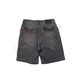 Shorts cargo en jean délavé foncé pour homme, taille mi-haute, décontractés, en coton, avec poches, style tissé, pour l'été - Product Image 2
