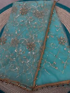 Indian Ethnic Fancy Designer Wedding Saree with Heavy Net Material Embroidery Sequins Work Trendy Women Fit - Product Image 6