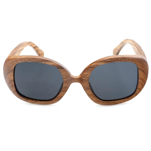 2026 Trendy <b>Oversized</b> Zebra Wood <b>Sunglasses</b> Women Luxury Retro Oval Wood Frame Sun Glasses Blue Mirrored Polarized Lens Custom - Product Image 5