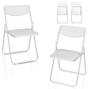Set di 4 Sedie Pieghevoli in Plastica Leggera - Impilabili per Uso Commerciale Interno/Esterno, Casa/Eventi - Product Image 3