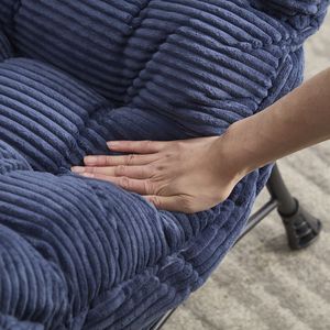 Poltrona Moderna Imbottita con Braccioli, Sedia Relax e Poggiapiedi, Chaise Longue Chic per la Lettura - Product Image 5