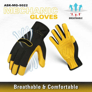 Gants de travail en cuir de vachette sur mesure, antidérapants, antistatiques, avec manchette élastique, résistants à la chaleur - Product Image 3