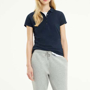 Polo de golf pour femme en coton de haute qualité, simple, respirant, décontracté, avec logo personnalisé, vente en gros, promotion estivale - Product Image 1