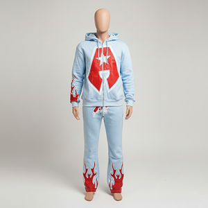 Survêtements personnalisés pour hommes, en coton, polyester et polaire, pour le sport et le jogging, avec logo personnalisé. - Product Image 2