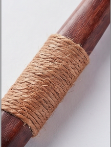 Juego de cubiertos de madera con mango tejido, diseño minimalista, cubiertos reutilizables para uso en campamentos y en el hogar. - Product Image 2