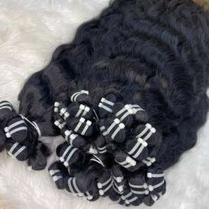 100% extensiones de cabello humano Real doble trama ondulada vietnamita para paquetes frontales de encaje onda Natural 100% crudo sin procesar al por mayor - Product Image 6