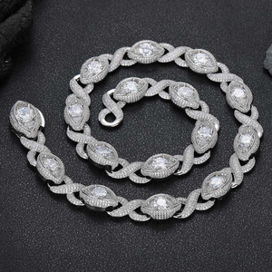 Moissanite Marquise Link Chain Iced Out <b>Necklace</b> Luxury Hip Hop Jewelry For Men Bold Statement <b>Fashion</b> <b>Necklace</b> - Product Image 1