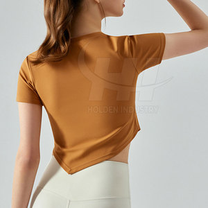 Summer Wear New Design Women Short Sleeve Crop Top T-Shirt Latest Design Customized Color T Shirt - Product Image 4