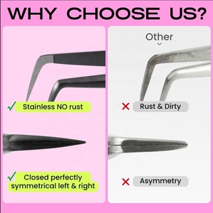 Pinzas Profesionales Personalizadas de Acero Inoxidable para Cejas, Rectas, de Fibra, Agarre Perfecto, Reutilizables, Ligeras, para Depilación - Product Image 5