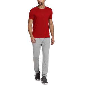 T-shirts en coton personnalisés de haute qualité pour hommes, nouveau design ODM/OEM, couleur rouge, col rond, style décontracté, tissu tricoté, séchage rapide - Product Image 2