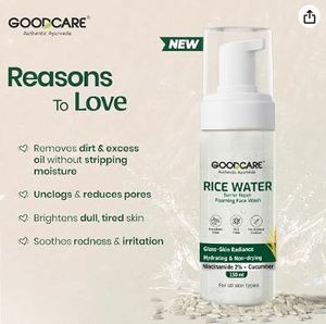 Nettoyant moussant pour le visage à l'eau de riz avec action nettoyante en profondeur et éclaircissante pour tous types de peaux - SHREE BAIDYANATH - Product Image 1