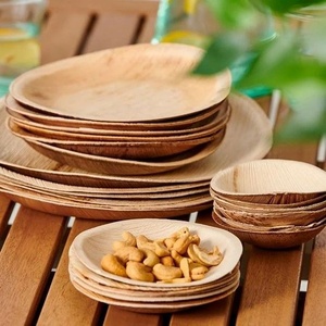 Nouvelles assiettes jetables compostables pour événements, 5 pouces, formes rondes, pour la restauration rapide et les collations, assiettes jetables pour fêtes - Product Image 1