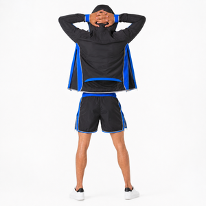 Ensemble de survêtement coupe-vent et short en polyester personnalisé pour homme, doublure en maille respirante, idéal pour l'été – Fabricant OEM - Product Image 4