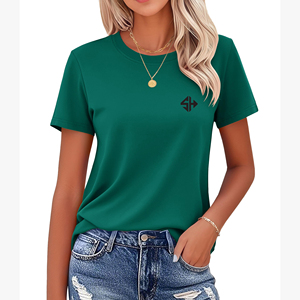 เสื้อยืดแขนสั้นผ้าฝ้าย 100% สำหรับผู้หญิงแฟชั่นฤดูร้อนใหม่ระดับไฮเอนด์สบาย ๆ คอกลม OEM ทรงปกติ - Product Image 1