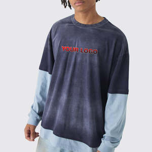 Camiseta Deportiva Casual de Manga Corta para Hombre, de Algodón Premium, Tejido de Punto, con Bloques de Color, Talla Grande - Product Image 6