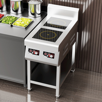 Cuisinière à induction commerciale à 2 brûleurs, cuisinière à induction électrique en acier inoxydable pour restaurant, hôtel, cuisine commerciale