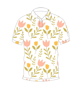 เสื้อโปโลพิมพ์ลายดอกทิวลิปสำหรับผู้ชายฤดูร้อนแขนสั้นลำลองคอปกติดกระดุมเสื้อยืดน้ำหนักเบาระบายอากาศได้ - Product Image 1
