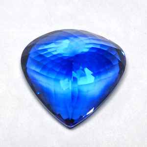 พลอยแทนซาไนต์ธรรมชาติทรงหัวใจเจียระไนแบบ Excellent Faceted Cut น้ำหนัก 24.87 กะรัต คุณภาพ D'Block Color Loupe Clean Clarity สำหรับทำเครื่องประดับ พร้อมส่ง (RTS) - Product Image 2