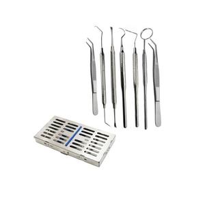 Kit d'examen dentaire en acier inoxydable pour usage professionnel : miroir de blanchiment dentaire, détartreur, pinces, instruments chirurgicaux de base - Product Image 3