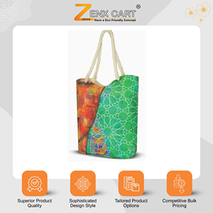 Widely Supplied Reusable Canvas Shopping Bags <b>Large</b> Capacity Letter <b>Print</b> Tote Bags with Colorful Design for Everyday Use - Product Image 2