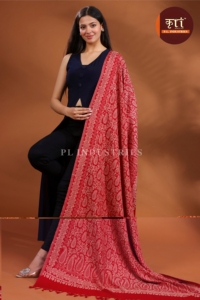 Hijab châle rouge à motif cachemire, imprimé floral, long, respirant, antibactérien, en coton modal, pour usage quotidien féminin - Product Image 5