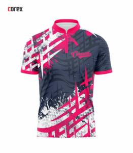 Maillot de bowling rose personnalisable pour homme avec nom et numéro d'équipe, impression par transfert thermique, séchage rapide, manches courtes - Product Image 1