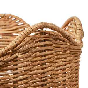 Cesta de Mimbre Festoneada al por Mayor, Cesta de Almacenamiento Tejida, Contenedor Organizador Decorativo, Detalle Rústico, Perfecto para Estantes y Decoración del Hogar - Product Image 6