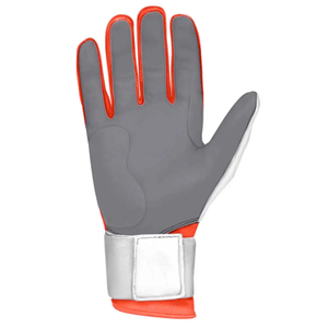 Gants de frappeurs blancs et orange, rembourrés, à enfiler, unisexes, pour adultes, avec support flexible pour les doigts et prise renforcée - Product Image 3