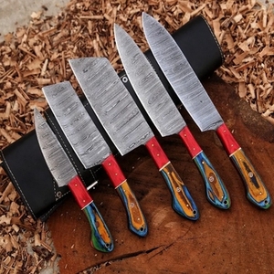 Handmade Carbon Steel Sustainable Multifunction Chef Knife <b>Set</b> 5-Piece <b>Razor</b> Sharp Customizable - Product Image 3