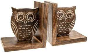 Sujetalibros de Madera Hechos a Mano con Forma de Búho, Decorativos y Tallados, para Estantes y Mesas de Estudio - Product Image 4
