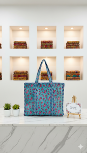 Couette matelassée SkyBlue en velours réversible, style bohème vintage, doublure en toile, fermeture éclair, légère, extra large, tendance - Product Image 2