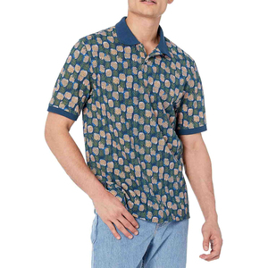 Men's Cotton <b>Pineapple</b> Print Polo Shirt Short Sleeve Casual Knitted Breathable Regular Fit - Product Image 5