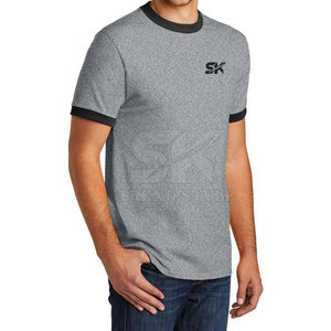 เสื้อยืดผ้าฝ้ายแขนสั้นแบบเรียบ Ringer - Product Image 2