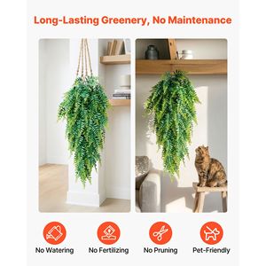 12 Pcs 32 Inch Hanging Length Artificial Boston Fern Bush <b>Plastic</b> Faux Greenery Indoor/Outdoor Artificial <b>Plants</b> Greenery - Product Image 4