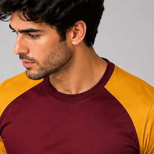 T-shirt de sport pour homme 100% polyester, t-shirt de fitness pour homme, t-shirt ajusté pour homme, t-shirt de course à col rond pour homme - Product Image 3