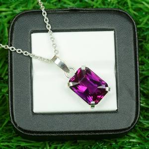 Collar de Plata de Ley 925 con Colgante de Alejandrita, Joyería con Piedra de Nacimiento de Diciembre, Gema Natural, Regalo para Mujer, Venta al por Mayor - Product Image 2