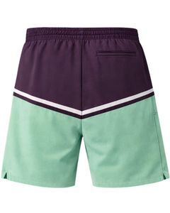 Purple And Mint Green Color Block Mens Drawstring Shorts Zipper Pocket Casual Summer Beach <b>Athletic</b> Quick Dry Comfortable Shorts - Product Image 2