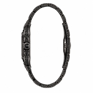 Luxury Women's Stainless Steel Rectangle <b>Watch</b> Analog Quartz Rhinestone Dial <b>Black</b> Band - Product Image 3