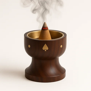 Support à encens en bois fait main pour Dhoop, Batti, Bakhoor, Loban – Idéal pour la maison, le temple et la salle de prière - Product Image 4